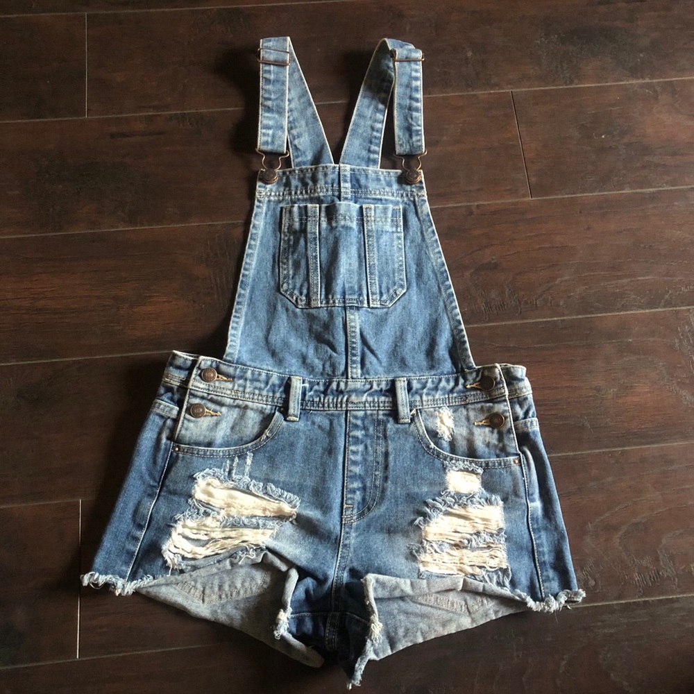 Forever 21 Destroyed Overalls